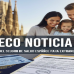 Tarjeta sanitaria española, pasaporte y documentos oficiales que ilustran las actualizaciones de la Ley del Seguro de Salud para extranjeros.