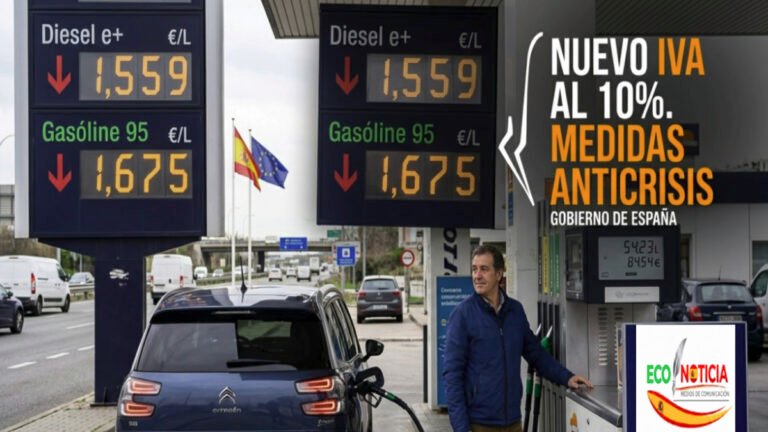 Rebaja del IVA de los carburantes al 10 por ciento en gasolineras de España como medida anticrisis.