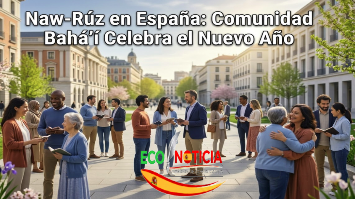 Celebración del Naw-Rúz en España: Personas de diversas culturas se reúnen en un entorno primaveral en Madrid para el Año Nuevo Bahá'í.