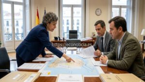 Negociaciones oficiales sobre el Nuevo Pacto de Migración en España con marca de agua https://econoticia.es en el centro.