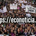 Una multitud masiva en Madrid durante las protestas en España hoy por la igualdad y la paz, con el sello de econoticia.es.