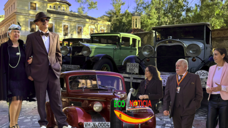 La alcaldesa Patricia Fernández junto a participantes del Rally Región de Murcia en Archena.