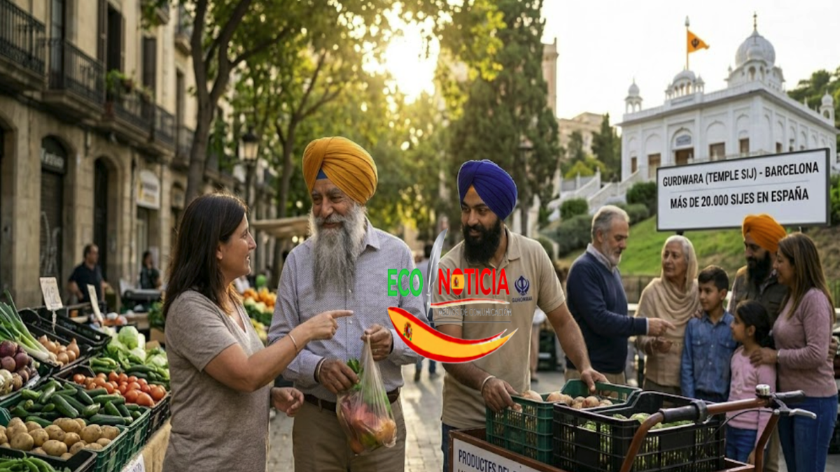 Comunidad del Sijismo en España participando en actividades sociales y comerciales en Barcelona