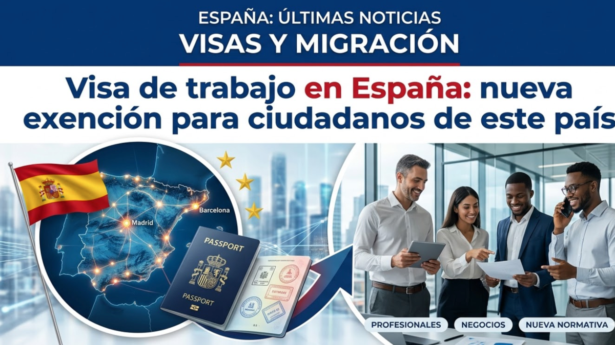 Visa de trabajo en España nueva exención para ciudadanos de este país sin necesidad de visado temporal