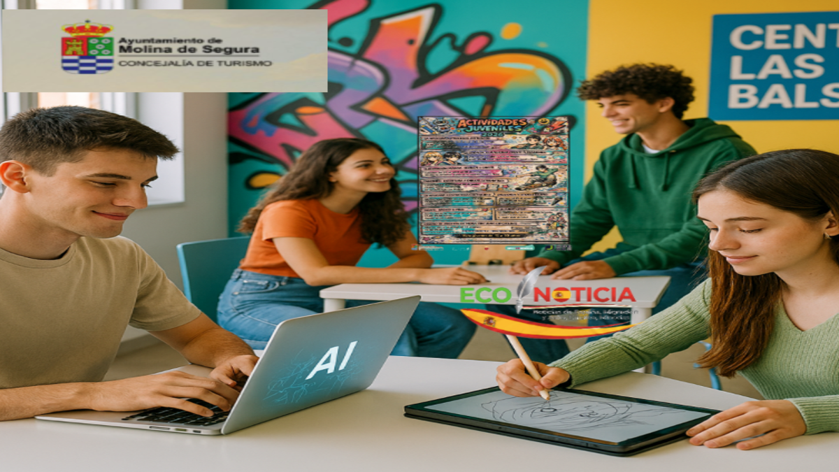 Jóvenes en Molina de Segura participando en cursos de Inteligencia Artificial y dibujo Manga de la Concejalía de Juventud.
