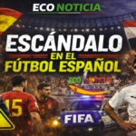 Jugadores de fútbol en acción con el logo de ECO NOTICIA en primer plano