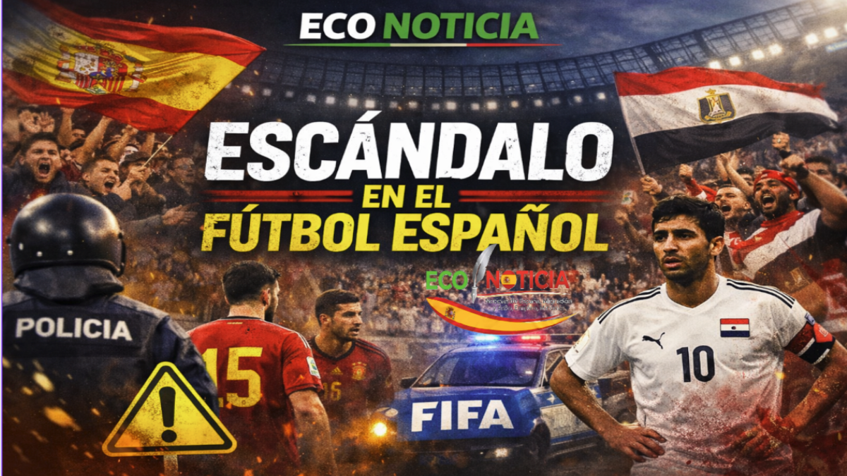 Jugadores de fútbol en acción con el logo de ECO NOTICIA en primer plano