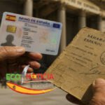 Representación simbólica de la ley de nacionalidad saharaui con documentos históricos y DNI español.