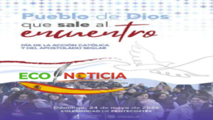 Cartel del Día de la Acción Católica y del Apostolado Seglar con el lema Pueblo de Dios que sale al encuentro.