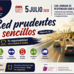Cartel oficial de la campaña Sed prudentes y sencillos para la Jornada de responsabilidad en el tráfico.