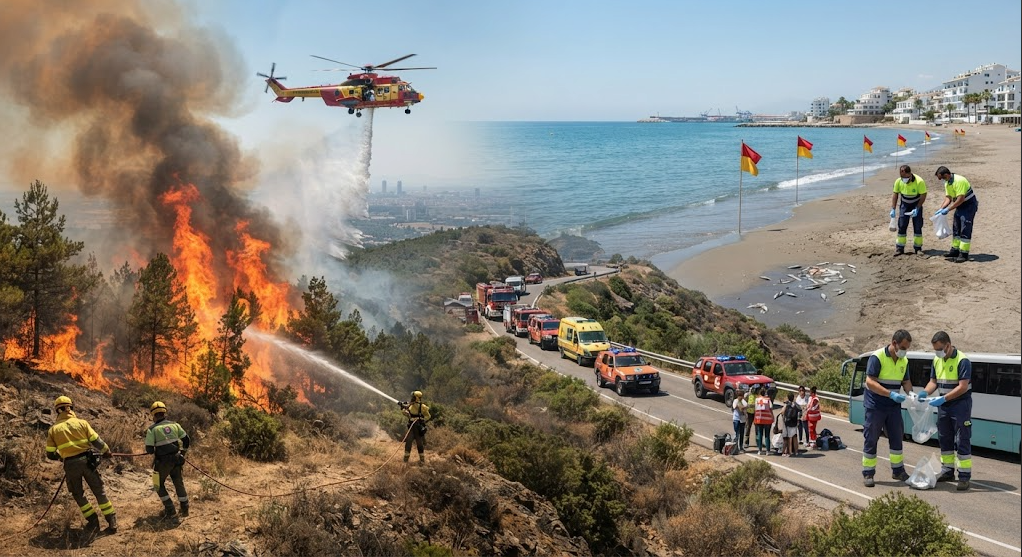 Incendios en Madrid: emergencia nacional, calor extremo y máxima alerta en España 1 Incendios forestales en Madrid con equipos de emergencia trabajando mientras España mantiene la alerta por el calor extremo y la vigilancia ambiental.
