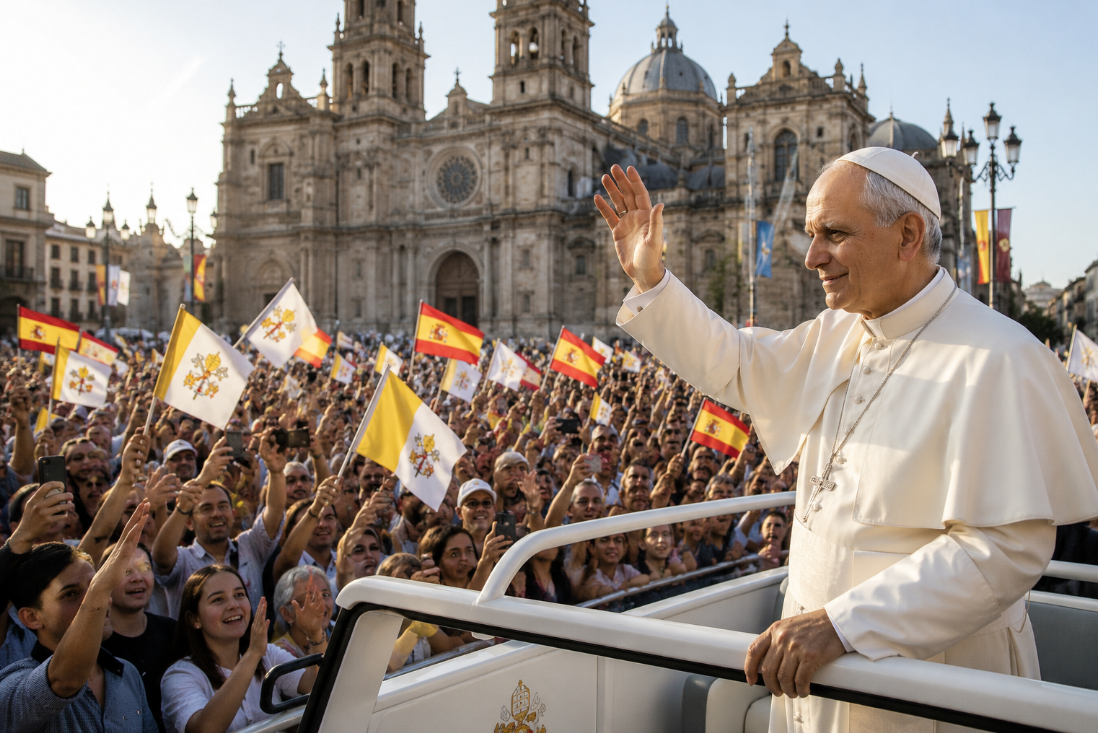 El 97% valora de forma positiva la visita del papa León XIV a España, según un estudio 1 El papa León XIV saluda a miles de fieles durante su visita oficial a España en una imagen representativa del viaje apostólico.