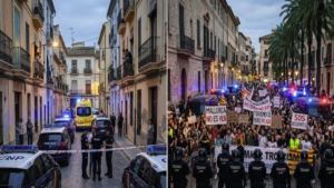 Operativo de la Policía Nacional en Valencia y despliegue policial durante los altercados en Palma de Mallorca.