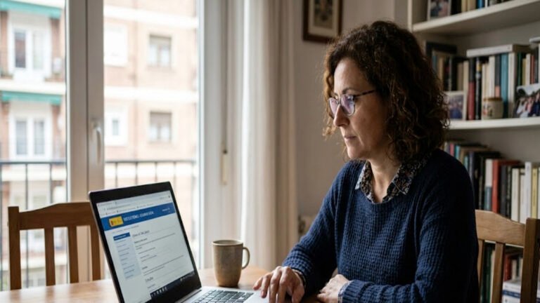 Cómo saber si estás dado de alta en la Seguridad Social 8 Persona consultando su situación en la Seguridad Social desde un ordenador