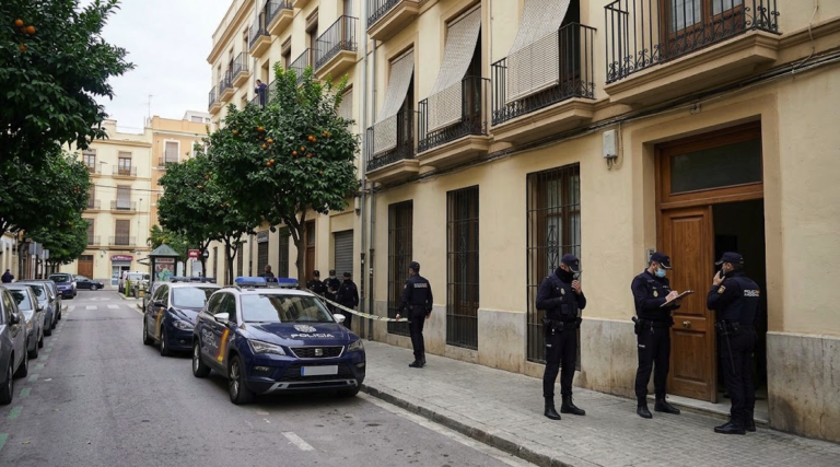 Policía Nacional durante la operación para detener en Valencia a un fugitivo buscado en Alemania