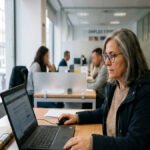 Persona realizando trámites relacionados con el paro en España
