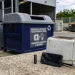 Batería vieja, móvil roto y pequeño electrodoméstico para reciclar.