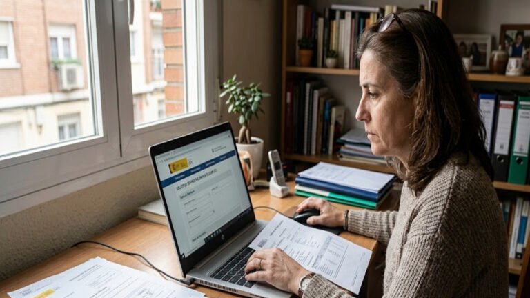 Persona realizando trámites del SEPE tras quedarse sin trabajo en España