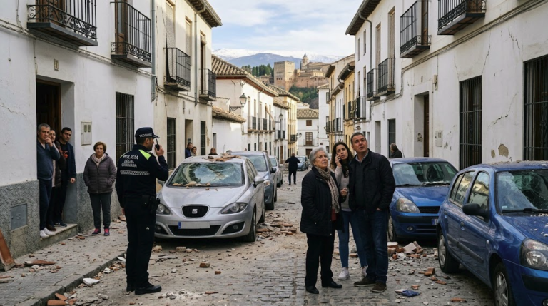Terremoto en Granada causa daños en vehículos y edificios