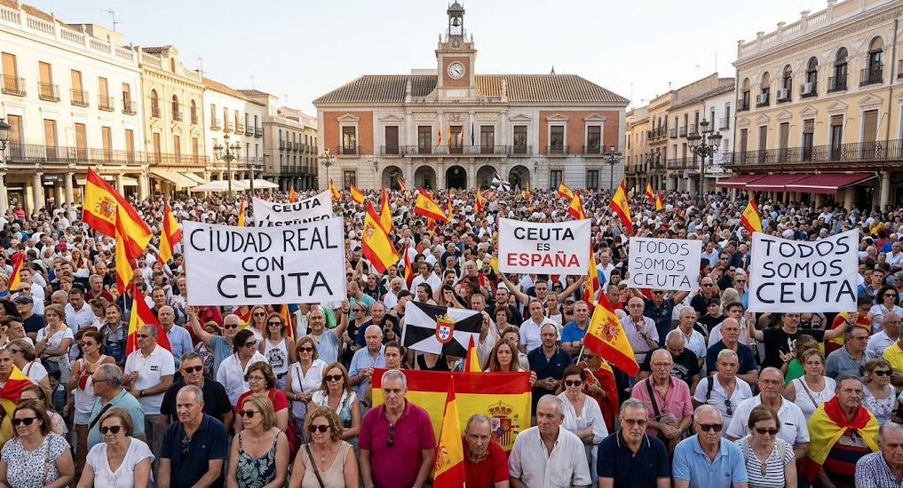 Concentración multitudinaria en apoyo a Ceuta en Ciudad Real