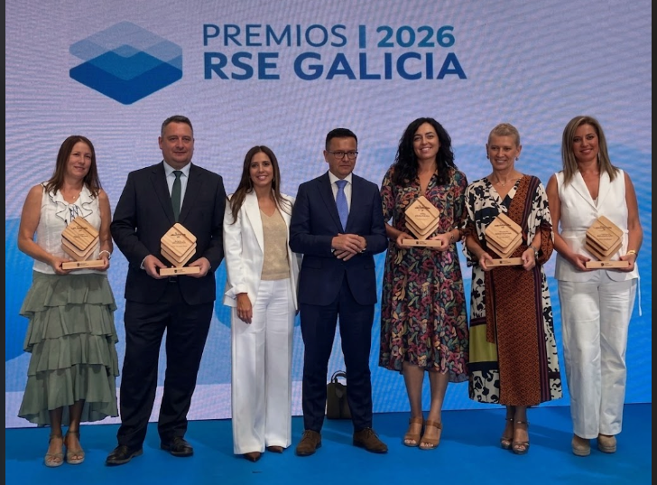 Javier Sal, CEO de CITANIAS, gana el Premio RSE Galicia 2026 en la categoría de Gran Empresa junto a los demás galardonados.