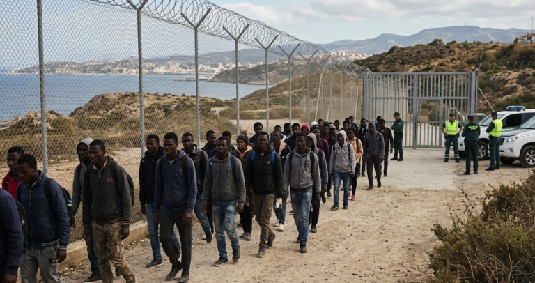 Crisis migratoria de Ceuta en la frontera entre España y Marruecos