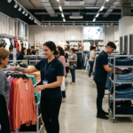 Employees working in a Primark fashion store in Spain