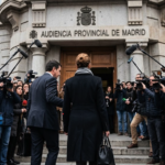 Ilustración sobre el juicio de Begoña Gómez por tráfico de influencias y malversación