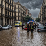 Lluvias torrenciales provocan inundaciones y vehículos afectados en Barcelona