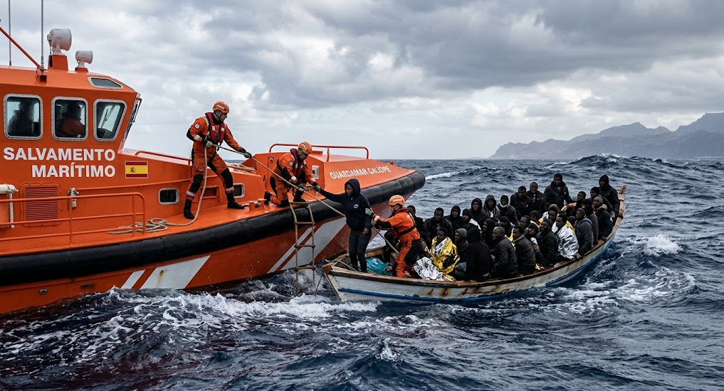 Rescate de migrantes en un cayuco frente a Gran Canaria