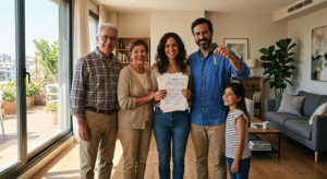 Documento de contrato de arrendamiento y llaves de vivienda en el contexto de los nuevos decretos de alquiler en España.