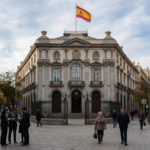 Fachada del Tribunal Supremo de España en Madrid, en el debate sobre el derecho al voto de los nacionalizados por la ley de nietos.